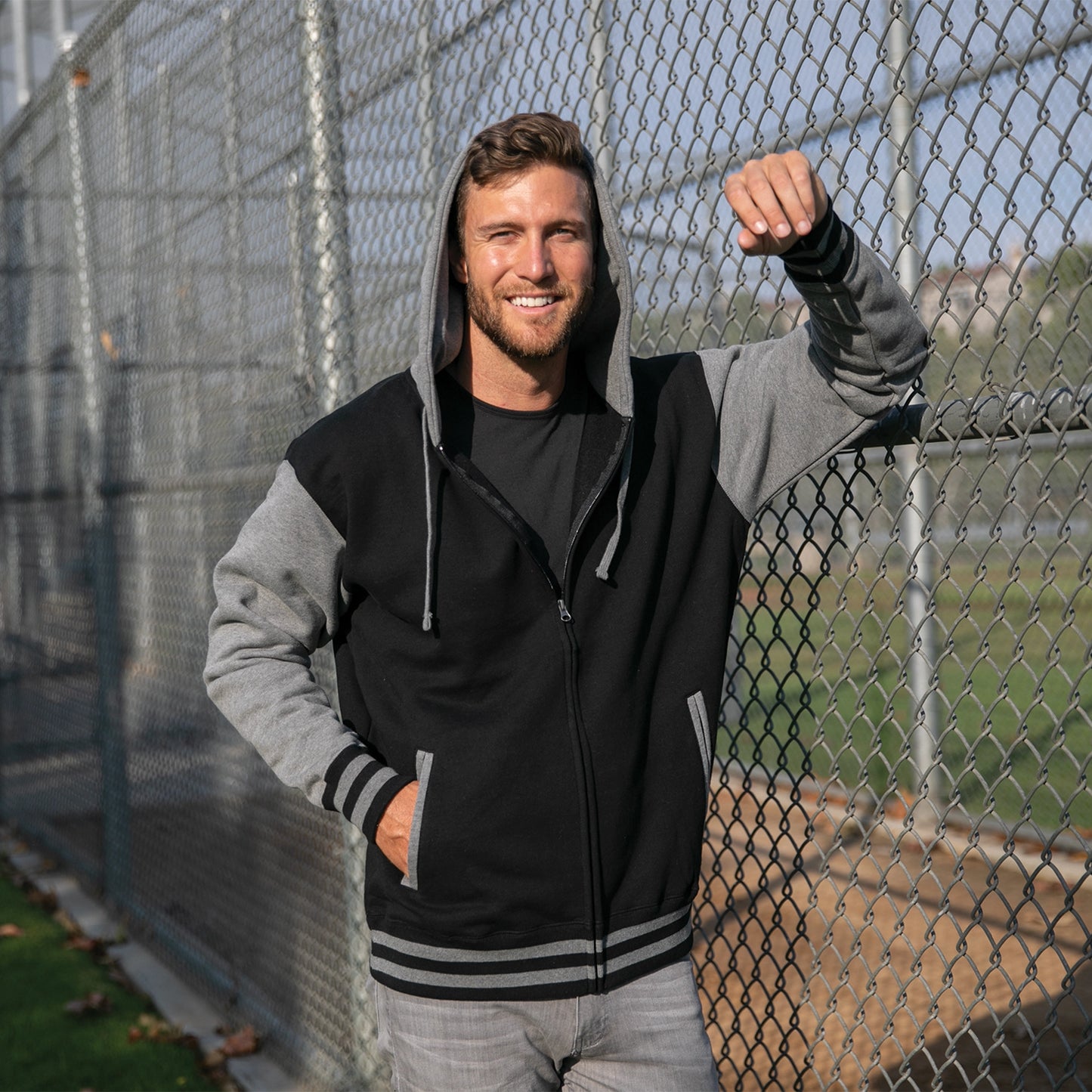 CHROMA REPUBLIC™ VARSITY ZIP HOOD